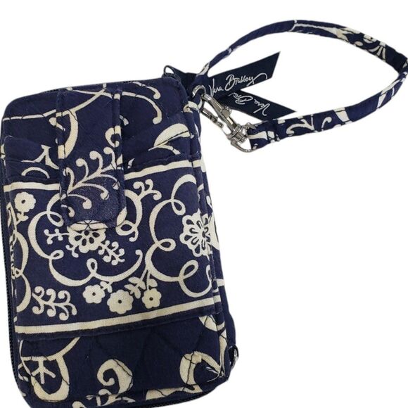 Vera Bradley Woman's Small Wallet / Wristlet, Navy and White, Approx. 6 x 3 - Picture 1 of 6